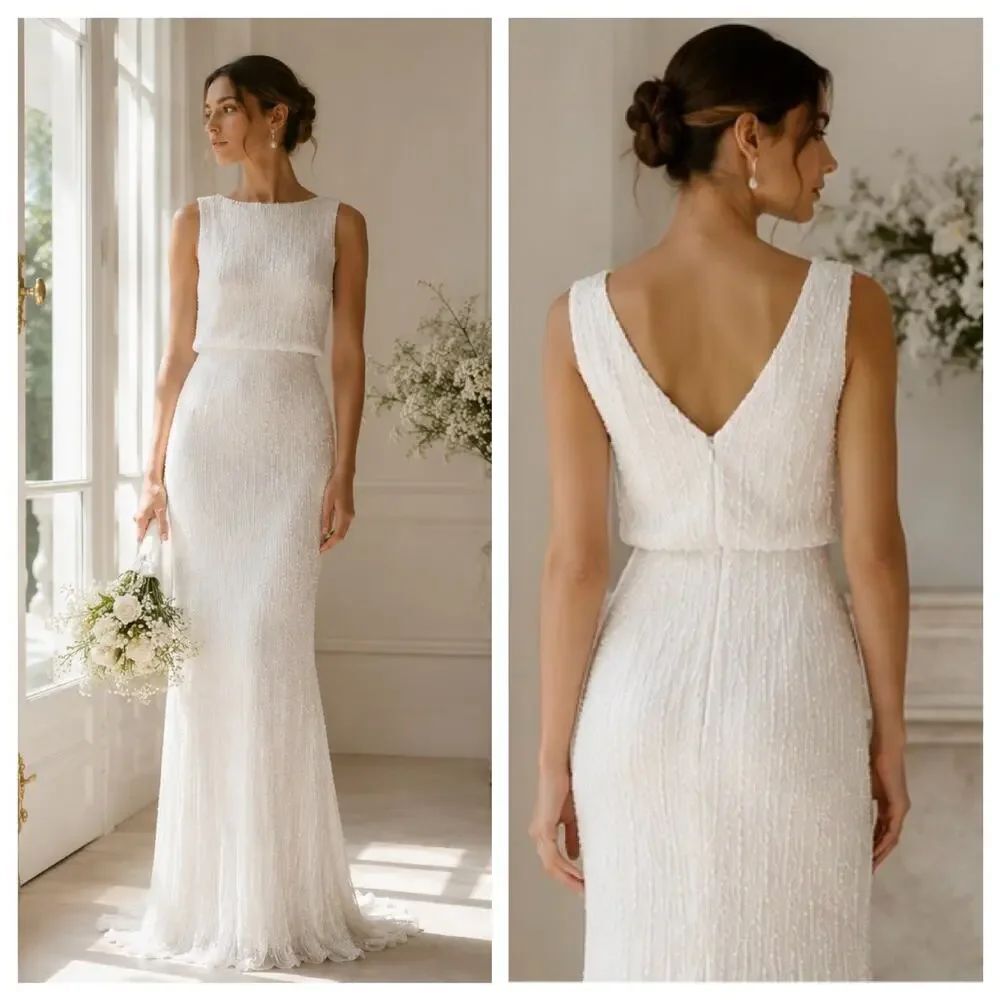 Rachel Gilbert Ava Gown Ivory Hand Beaded Bridal Wedding Dress NWT US 6